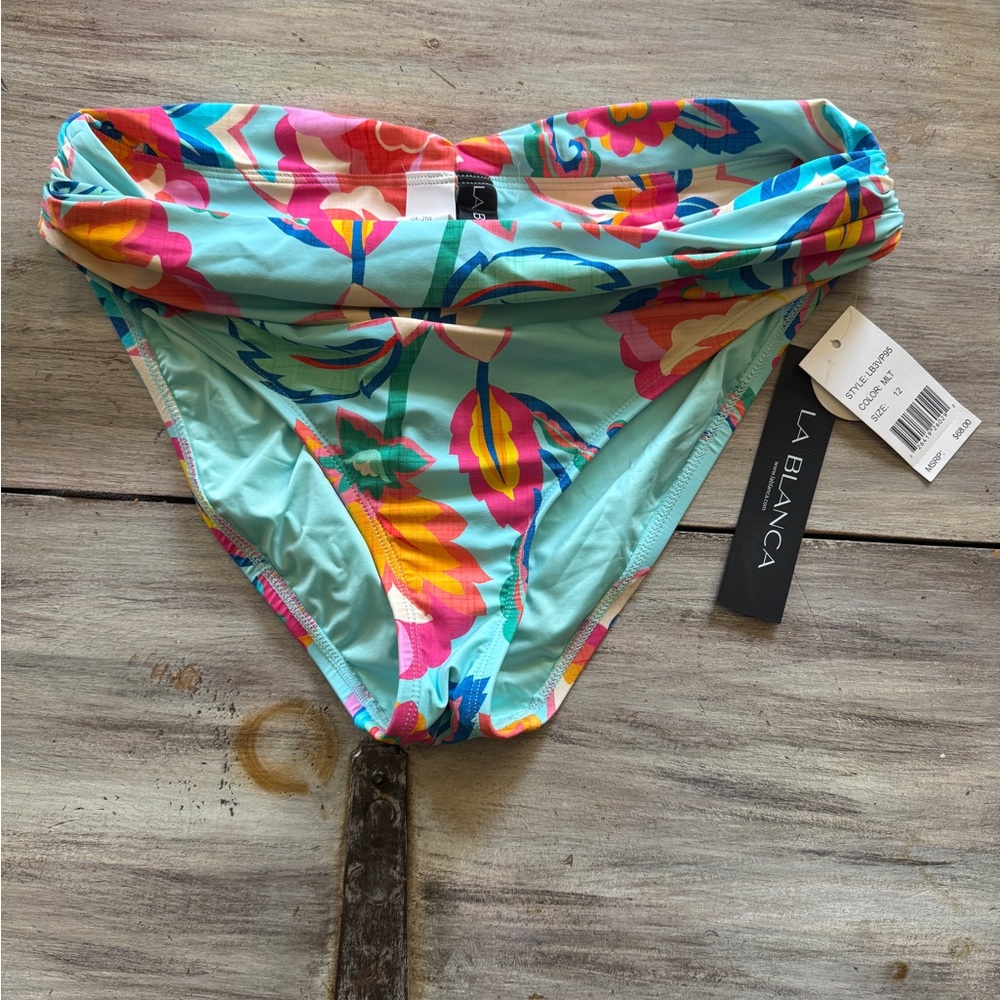La Blanca Multicolor Floral Bikini Bottom sz 12 NWT